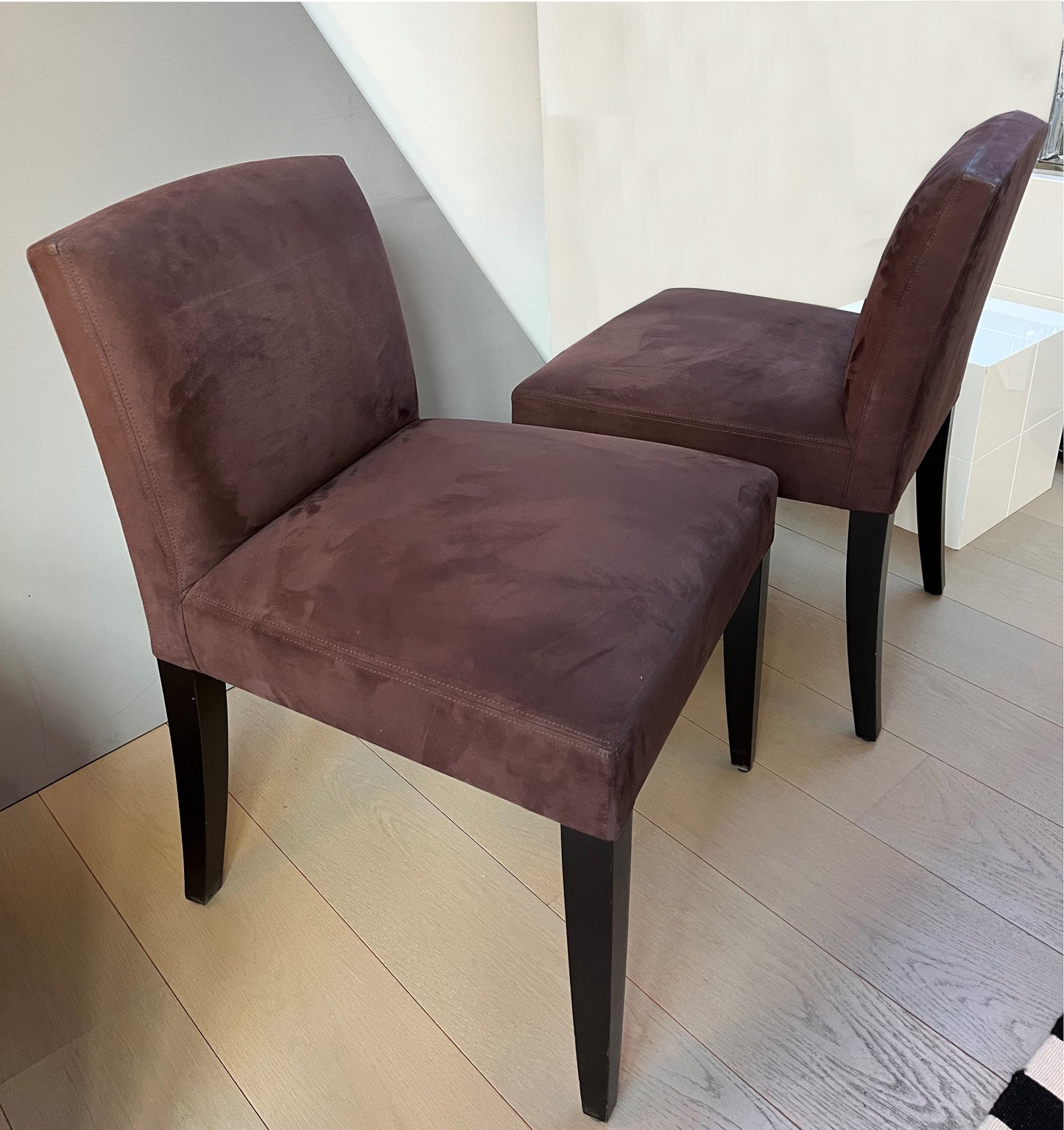 Pair of Suede Modernature Chairs - Preloved By Kelly